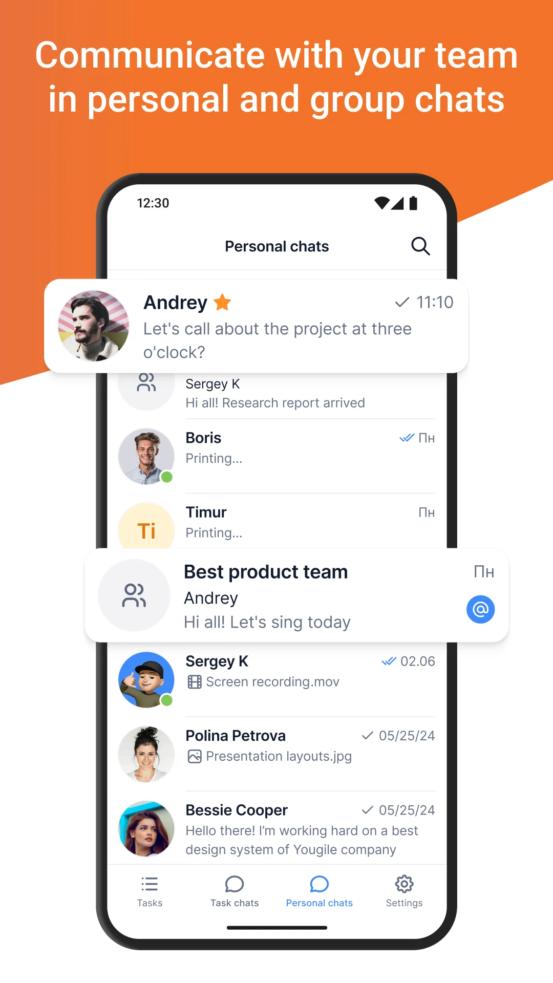 YouGile: task tracker and chat screenshot