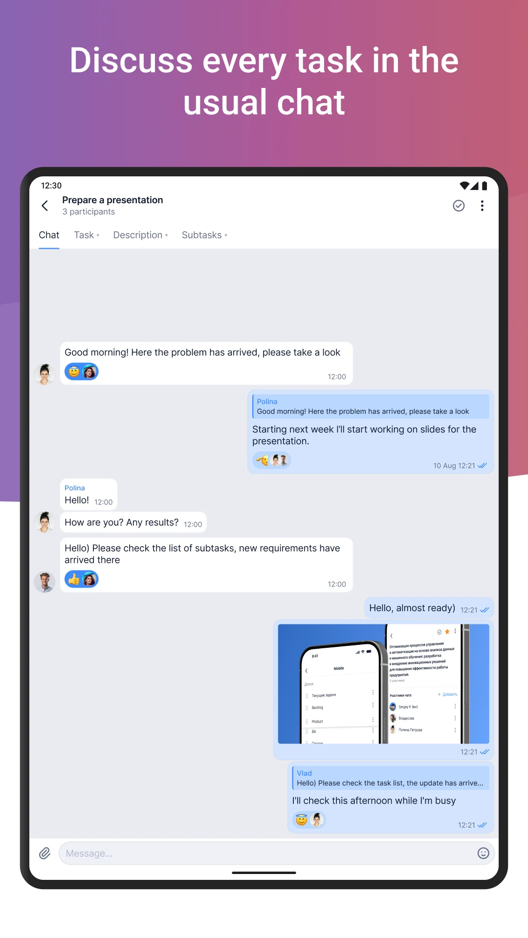 YouGile: task tracker and chat screenshot